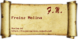Freisz Melina névjegykártya